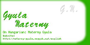 gyula materny business card